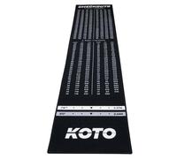KOTO - Tapis Checkout Noir, 285 x 60 cm + Oche INCL. Indicateur de Score, Tapis de Fléchettes Antidérapant, Tapis Flechette Sol