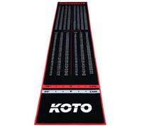 KOTO - Tapis Checkout Rouge 285 x 60 cm + Oche Incl. Indicateur de Score Tapis de Fléchettes