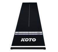 KOTO - Tapis de Fléchettes Checkout Oche Noir 285 x 80 cm + Oche INCL. Indicateur de Score, Antidérapant, Tapis Flechette Sol