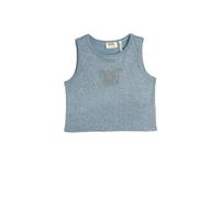 Koton Crop Tank Top Sleeveless Slim Fit Cut Round Collar Glitter, Chemise Filles, Blue(637),