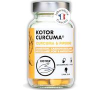 KOTOR Curcuma | Anti Inflammatoire et Oxydant, Douleurs Articulaires, Digestion Difficile | 786mg | Curcuma Bio Haute Absorption | Curcumine + Pipérine | 60 Comprimés | France