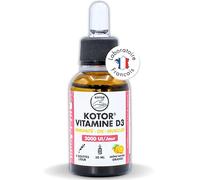 KOTOR VITAMINE D3 NATURELLE 2000 UI | 30ml | Cure de 3 mois | Cholécalciférol issu de Lanoline | Os Dents Muscles Énergie Immunité | Complément Alimentaire | Made in France
