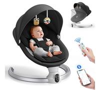 Kotsy balancelle bebe electrique avec contrôle d'application mobile et télécommande, chaise à bascule électrique pour bébé Rebondisseur électrique pour bébé(Noir)