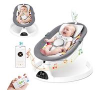 Kotsy transat Bebe Electrique avec télécommande et Blueteeth Peut se connecter au téléphone,balancelle Bebe Electrique Harnais à 5 Points,balancoire Bebe 5 Vitesses de Balancement