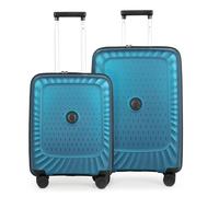 Kotti - Set de valises 2 pièces, bagage à main + valise de taille moyenne, coque dure robuste en matériau PP recyclé trolleys légers polypropylène coque dure, 4 roulettes, serrure TSABleu royal