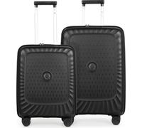 Kotti - Set de valises 2 pièces, bagage à main + valise de taille moyenne, coque dure robuste en matériau PP recyclé Trolleys légers Polypropylène coque dure, 4 roulettes, serrure TSANoir