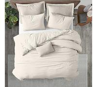 Kotton Culture Housse de Couette Taille Empereur avec Deux taies d'oreiller Parure de lit Coton égyptien (290x235cm) Luxueux Satin et européenne Housse de Couette de Classe hôtelière (Ivoire)