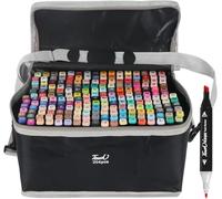 Kottwca Lot de 204 marqueurs à double pointe pour peindre, colorier, croquis, surligner, souligner et dessiner, stylo de peinture avec sac de rangement