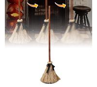 Kouamor Balai de sorcière en lévitation dynamique de 110 cm, balai de sorcière dansant, balai de sorcière flottant pour Halloween, balais dansant hanté flottant avec rire effrayant, pour décoration