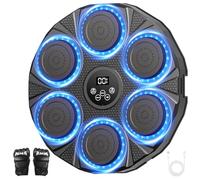 Kouamor Music Boxing Machine avec gants 2025, machine de boxe musicale Bluetooth intelligente, montage mural, pour enfants et adultes, jeu de boxe pour la famille, 9 vitesses, 9 modes d'entraînement