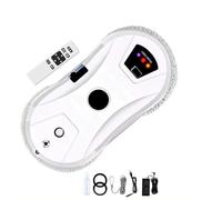 Kouamor Robot Laveur De Vitres avec Double Jet D’Eau Automatique, AI RéServoir D’Eau De 60 ML Robot Laveur De Vitre Automatique, 3 Modes Robot Lave Vitre 3800pa De Aspiration Puissante (A)