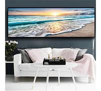 KOUBE DIY 5D Diamant Peinture Kits,Bricolage Diamond Pasted Painting Paysage de plage 30x80cm/12x32inch Point de Croix Peinture Strass Broderie Craft pour Home Décoration Murale