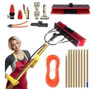 Koubhyj Perche Telescopique Nettoyage, 10 m Perche Telescopique Nettoyage Panneaux Solaires, Réglable en Hauteur Nettoyeur de Vitres, auvents, Murs, Volets roulants Balai telescopique pour Toit