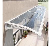 Koubhyj Toit Marquise avec GouttièRe，Banne Incurvé，Auvent De Porte D'EntréE Transparent，Convient Aux Terrasses, Balcons, Avant-Toits De FenêTres, Porches Et Jardins(80x220cm)