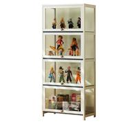Koubhyj Vitrine pour Objets de Collection, Vitrine Meuble de Rangement, étagère et étagère D'exposition Armoires de Curiosités(60x33x140cm-4Couche/Blanc-Transparent de Tous Les Côtés)