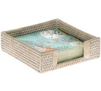 KOUBOO FBA_1020041 La Jolla Porte-serviettes en papier Rotin Blanc délavé, rotin et osier, 19,05 x 19,05 x 6,35 cm