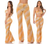Koucla Paillettes Pantalon Femmes Legging Haut Taille Fête à Pattes D'Éléphants