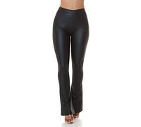 Koucla Pantalon évasé taille haute aspect cuir