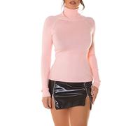 Koucla Pull basique en tricot fin à col roulé Taille S/M