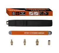 KOUDBNSMU Jeu de clés d'extension décalées 3/8, clé à cliquet multifonctionnelle avec 3 adaptateurs, longue clé orange en acier à haute teneur en carbone pour un travail en espace limité,