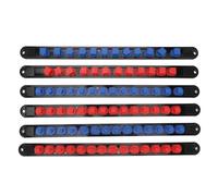 KOUDBNSMU Lot de 6 supports de rail pour organisateur de douilles, support de clips de douille pivotant à 360° avec embout amovible, comprend 28 clips pour 1/4", 28 clips pour 3/8", 24