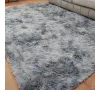KOUDU Tapis de Chambre Doux 145 x 240 cm Pelucheux Moquette Chambre Extra Large Moderne Moderne Design pour Salon Filles Enfants, Gris Clair