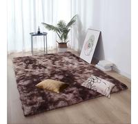 KOUDU Tapis Salon 180 x 210 cm Antidérapant Tapis de Sol Doux Lavable, Antidérapant, Extra Large, Pelucheux et Moderne, pour Decoration Salon, Chevet, Marron