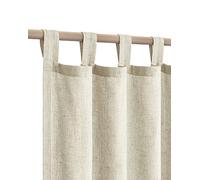 KOUFALL Lot de 2 Panneaux de Rideaux Vintage en Lin pour Salon et Chambre à Coucher - 213,4 cm de Long - Marron Clair