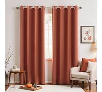 KOUFALL Lot de 2 Rideaux occultants à œillets pour Chambre à Coucher, Salon, Bureau - 106 x 213 cm (l x L), Orange