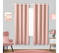 KOUFALL Lot de 2 Rideaux occultants à Isolation Thermique avec œillets de Style bohème pour Chambre à Coucher, Chambre d'enfant, Adolescente - 160 cm de Long - Rose pâle