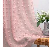 KOUFALL Lot de 2 Rideaux Transparents de 213 cm de Long pour Salon, Chambre à Coucher, 132 x 213 cm de Long, Rose pâle