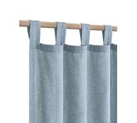 KOUFALL Rideaux en Lin translucide pour Chambre d'enfant de 160 cm de Long - 2 Panneaux à Passants - filtrant la lumière - Bleu Gris français - pour Salle à Manger - Taille Moyenne - Bleu poussière