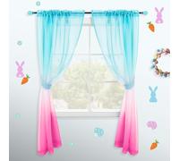 KOUFALL Rideaux pour décoration de Chambre à Coucher pour Adolescentes, Bleu Turquoise et Rose