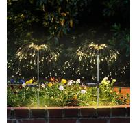 KOUHRTO Lot De 2 Lampe Solaire Exterieur 200 LED 8 Modes éclairage Extérieur Solaire, étanch Lampe Solaire De Jardin, Cour, Terrasse, Noël, Décoration Romantique Pour Fête De Mariage (Blanc Chaud)