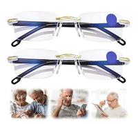 Koujut Lot de 2 lunettes de vision pour homme et femme avec zoom intelligent 2025 anti-lumière bleue