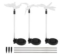 koulate Lumières Solaires de Jardin Décoratives Extérieures, Lot de 3 Exterieure Étanche Lumiere LED Sol léger Papillon Oiseau Libellule Moderne Chemin Lampe de pelouse pour Jardin Terrasse