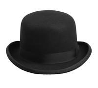 Kouoybt Chapeau melon classique en feutre léger pour homme et femme, Noir , Taille unique