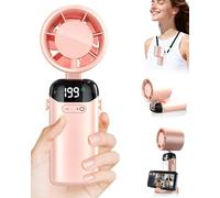 Kouric Ventilateur portable Turbo silencieux, ultra compact 3500 mAh, charge Type-C, 1 à 199 vitesses et écran LED, puissance de poche pour vaincre l'Afa en ville : frais instantané partout