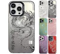 KOURM 2024 Chinese Tradition Dragon Edition Case for iPhone, Illusory Color Chinese Dragon Cover Case for iPhone 15/14/13/12/11 Pro Max Plus (for iPhone 15Promax,Black)