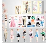 KOURM Magnetic Dress Up Baby Paper Dolls, Magnetic Princess Dress Up Paper Doll Pretend Play Toys Set, Magnet People Clothes Puzzles Game for 3+ Year Old Girls Toddler (E)