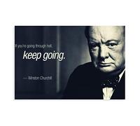 KOURT Winston Churchill Poster sur toile avec citation de motivation pour chambre à coucher, paysage sportif, décoration de bureau, cadeau sans cadre : 30 x 45 cm