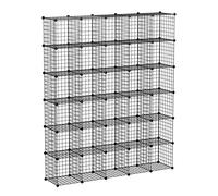 KOUSI Cube de rangement en fil métallique de 35,6 x 35,6 cm, étagère modulaire à 12 cubes, bibliothèque empilable, idéale pour le salon, la chambre, le bureau, le garage
