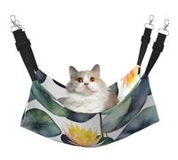 KOUUIP Black Lily Pads Hamac pour chat à suspendre dans une cage, lit réglable pour animal domestique, hamac de couchage doux pour chats, furet