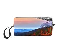KOUUIP Blue Ridge Mountains Sac de maquillage de voyage grande capacité pour femme, blanc, One Size