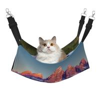 KOUUIP Grand Teton Hamac pour chat imprimé parc national à suspendre dans une cage, lit réglable pour animal domestique, hamac de couchage doux pour chats, furets