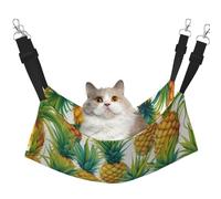 KOUUIP Hamac exotique pour chat imprimé ananas tropicaux pour cage suspendue, lit réglable pour animal domestique, hamac de couchage doux pour chats, furets