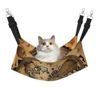 KOUUIP Hamac pour chat à suspendre dans une cage - Motif carte du monde antique - Réglable - Doux - Hamac de couchage doux pour chats, furets
