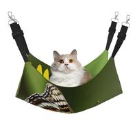 KOUUIP Hamac pour chat avec 1 imprimé papillon lumineux pour cage suspendue, lit réglable pour animal domestique, hamac de couchage doux pour chats, furet