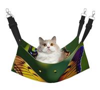 KOUUIP Hamac pour chat avec imprimé papillon lumineux pour cage à suspendre, hamac réglable pour animal domestique, hamac de couchage doux pour chats, furet