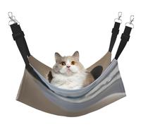 KOUUIP Hamac pour chat avec motif étoile de mer, coquillages, plage de sable, hamac réglable pour chat, furet